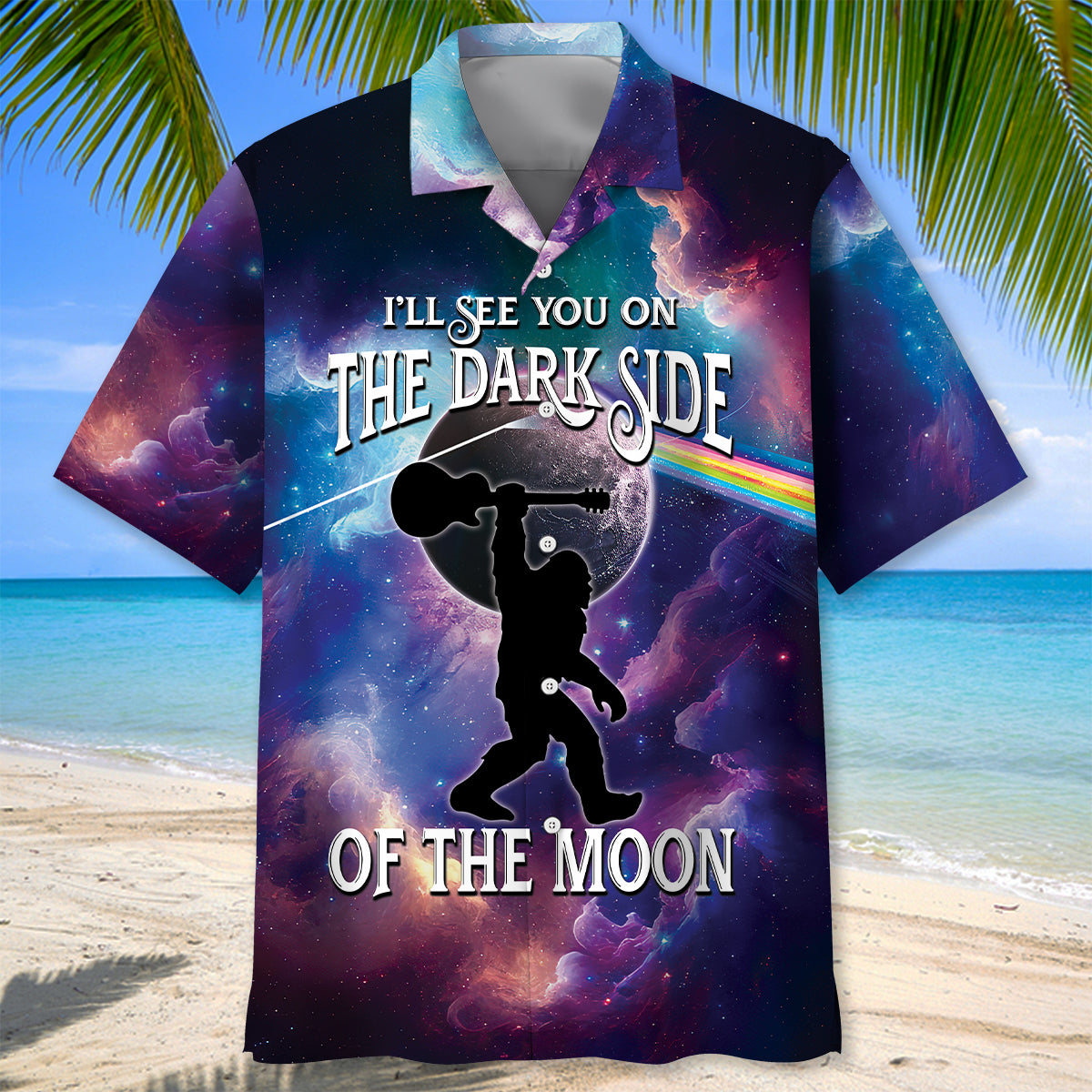 Bigfoot Guitar Will See You On The Dark Side Of The Moon Hawaiian Shirt