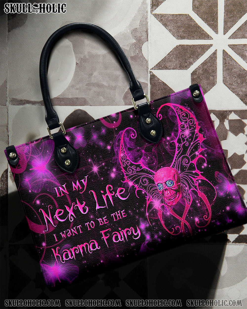 KARMA FAIRY SKULL LEATHER HANDBAG - YHLN2503242