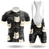 Happy Emoticon Cat Men's Cycling Jersey Set, Road Bike Cycling Kit for Men, Biking Outfit, Bicycle Suit, Team Racing Uniform