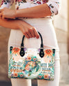 Some Girls Are Just Born Turlte Watercolor Leather Handbag