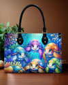 Ocean Turtles Leather Handbag