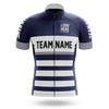 BigCrowns |  Navy White Cycling Short Sleeve Custom Name Cycling Kit
