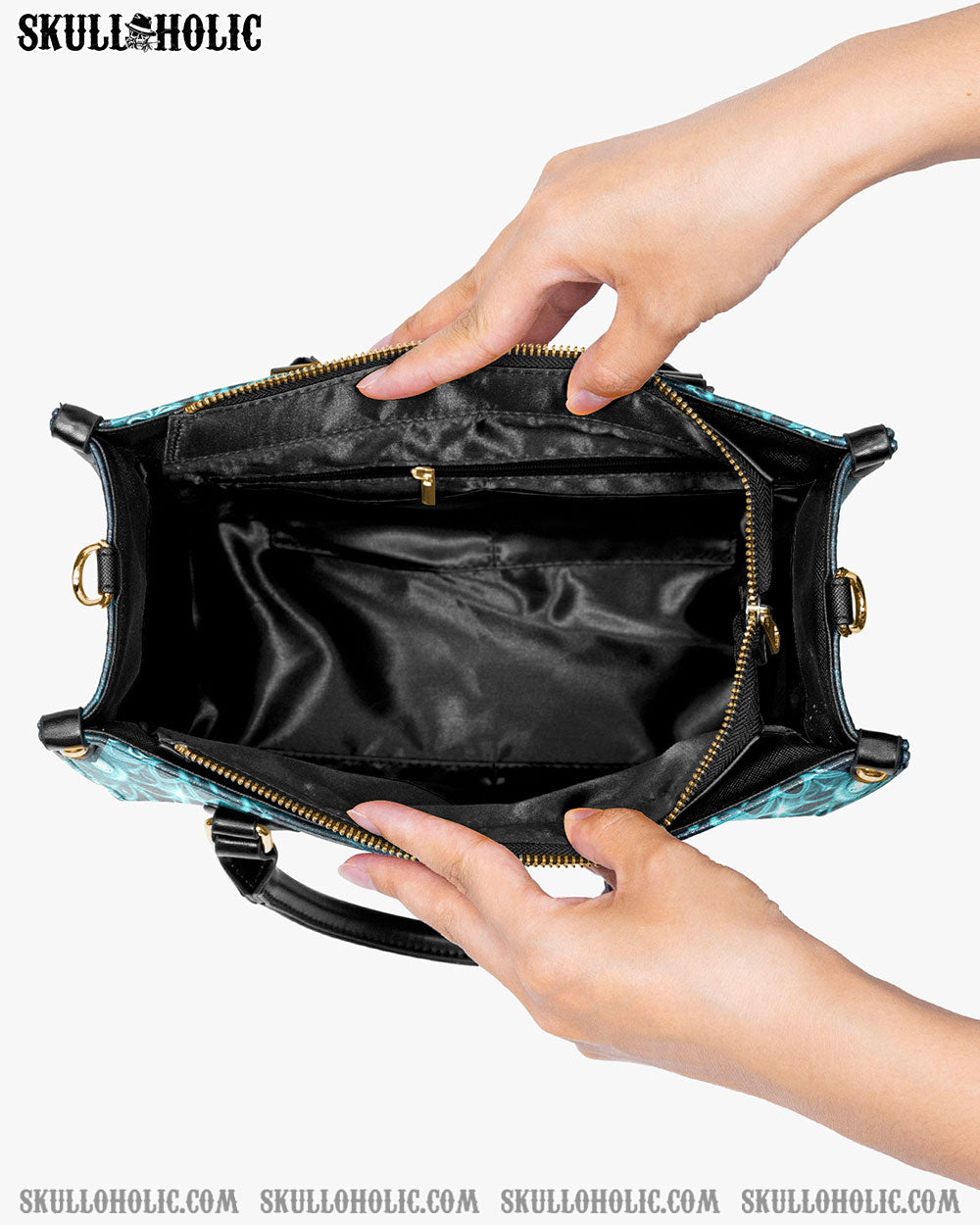 THE GOOD GIRL IN ME GOT TIRED SKULL ROSE LEATHER HANDBAG - YHHN2503241