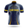 BigCrowns | Navy Yellow Line Cycling Short Sleeve Custom Name Cycling Kit