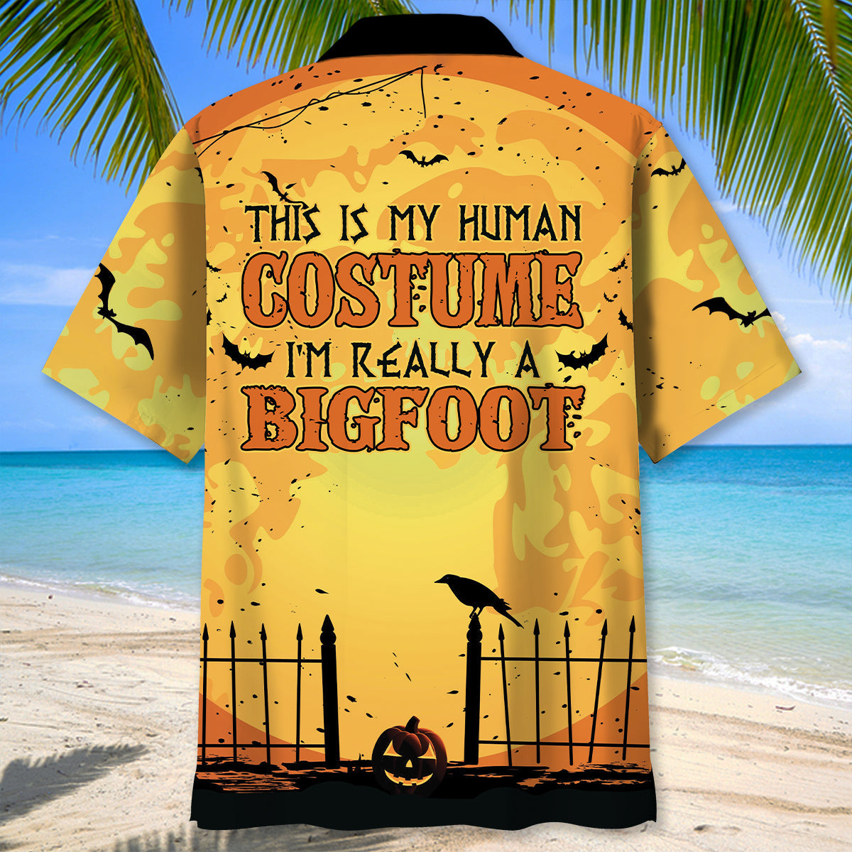 This Is My Human Costume Bigfoot Halloween Hawaiian Shirt