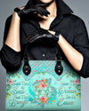 Smell The Sea Feel The Breeze Turtle Leather Handbag