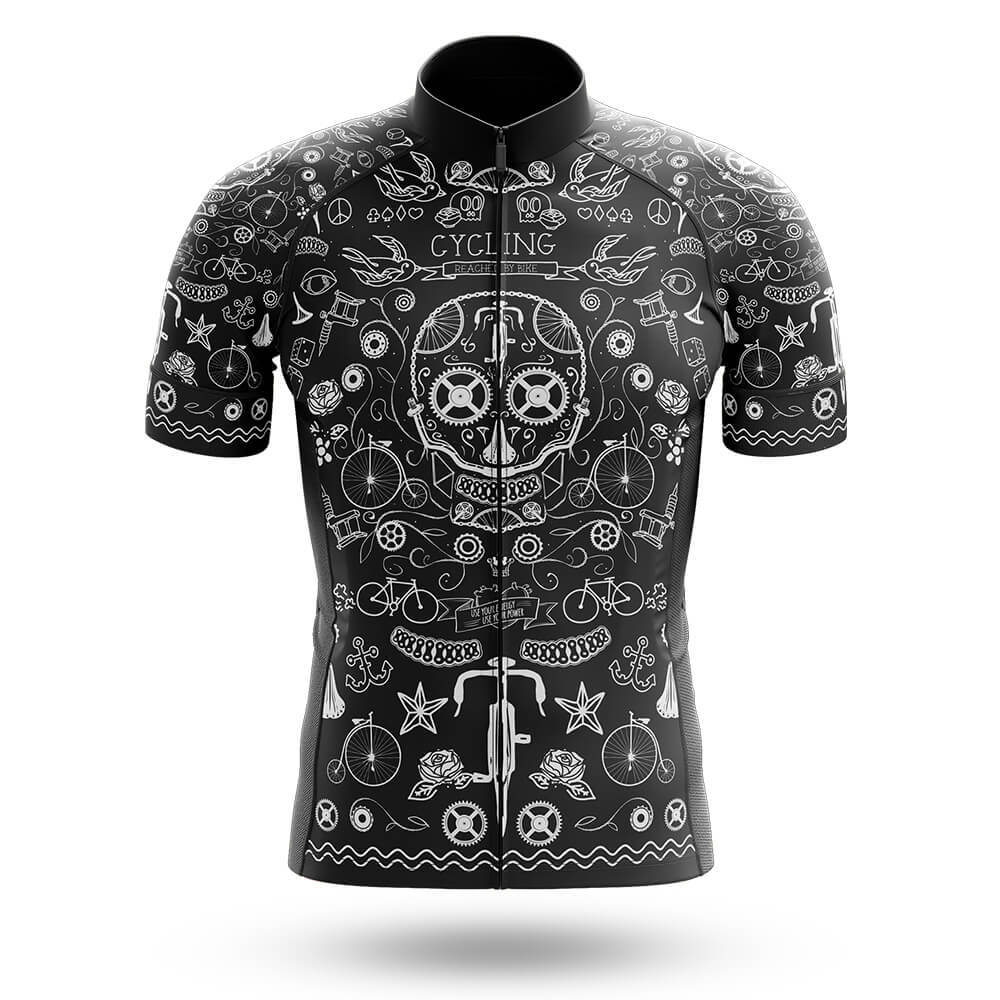 Black Tattoo Cycling Jersey - Men's Cycling Kit
