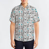 Aztec Cow Skull Button Up Shirts