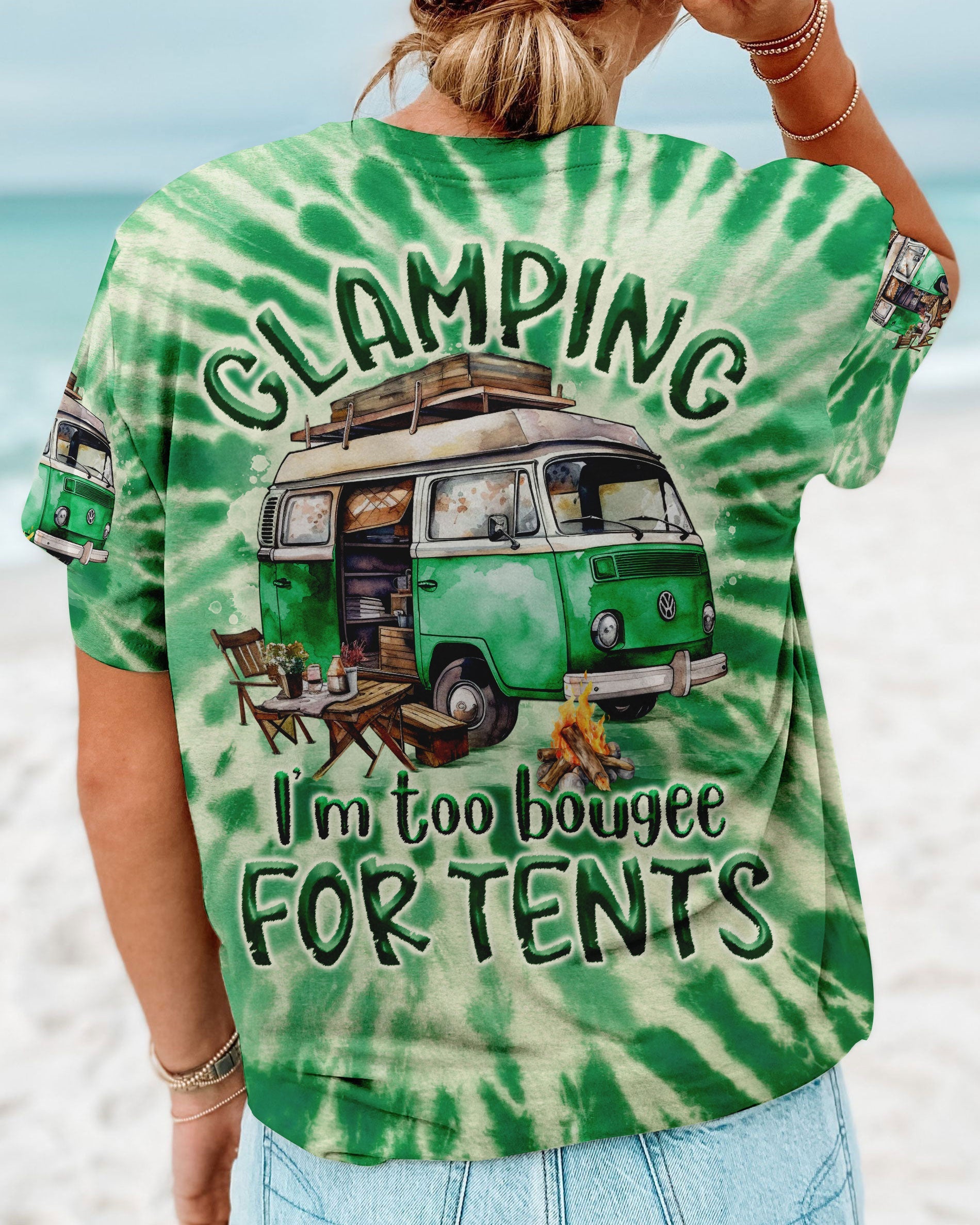 GLAMPING I'M TOO BOUGEE TIE DYE ALL OVER PRINT - TLNO1307231