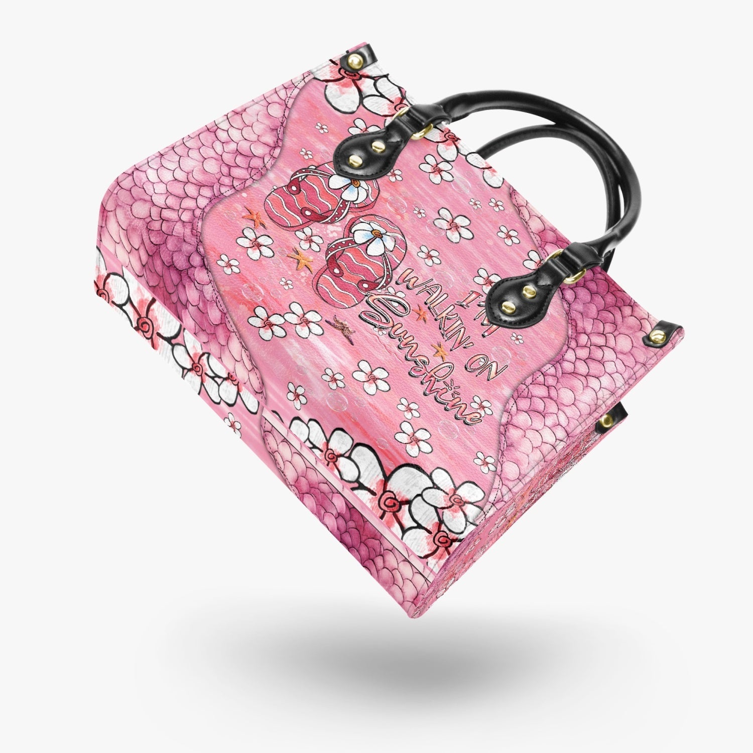 Bigcrowns I'M WALKIN' ON SUNSHINE FLIP FLOPS LEATHER HANDBAG N2803244