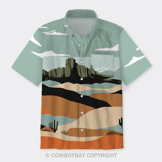 Desert Landscape Pattern Button Up Shirts