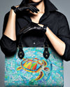 Bigcrowns STAINED GLASS TURTLE LEATHER HANDBAG N1607244