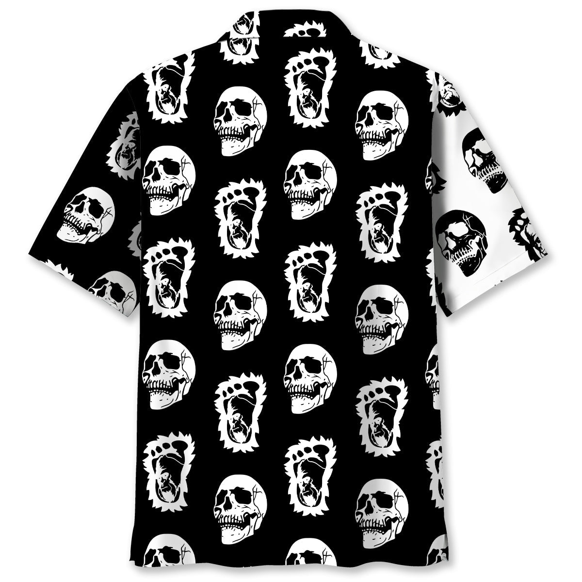 Halloween Bigfoot Silhouette Skull Hawaiian Shirt