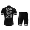 Built By God Powered By Jesus Men's Cycling Jersey Set, Road Bike Cycling Kit for Men, Biking Outfit, Bicycle Suit, Team Racing Uniform