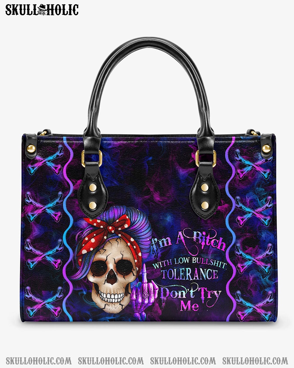 I'M A B DON'T TRY ME LEATHER HANDBAG - YHHN2703242