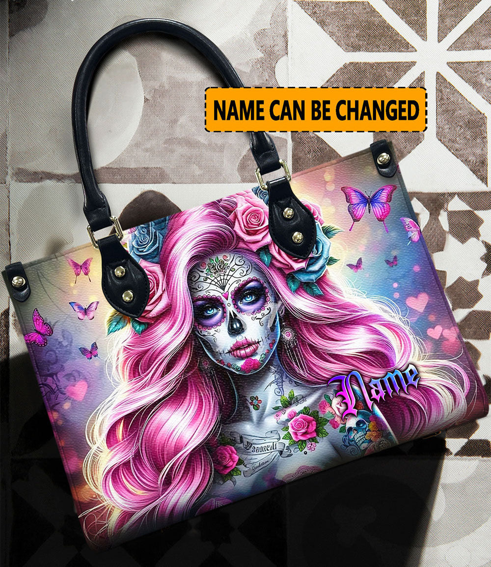 SUGAR SKULL WOMAN LEATHER HANDBAG - YHLN1411244