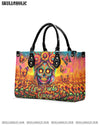 ZERO F GIVEN SKULL SUNFLOWER LEATHER HANDBAG - YHHN3005243