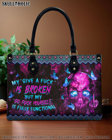 MY GIVE A F IS BROKEN LEATHER HANDBAG - YHHN2603243