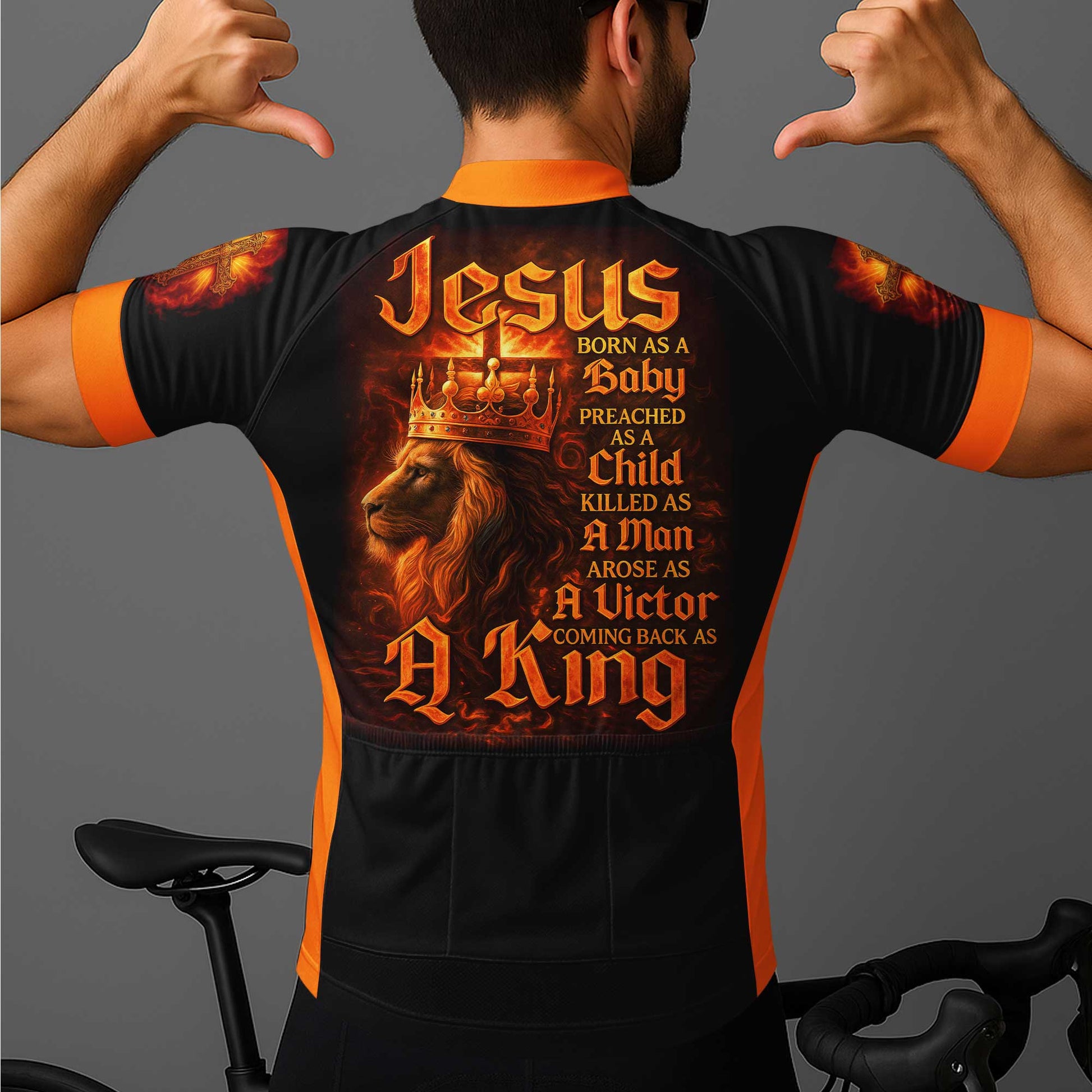Jesus Lion King Men's Cycling Jersey Set, Road Bike Cycling Kit for Men, Biking Outfit, Bicycle Suit, Team Racing Uniform