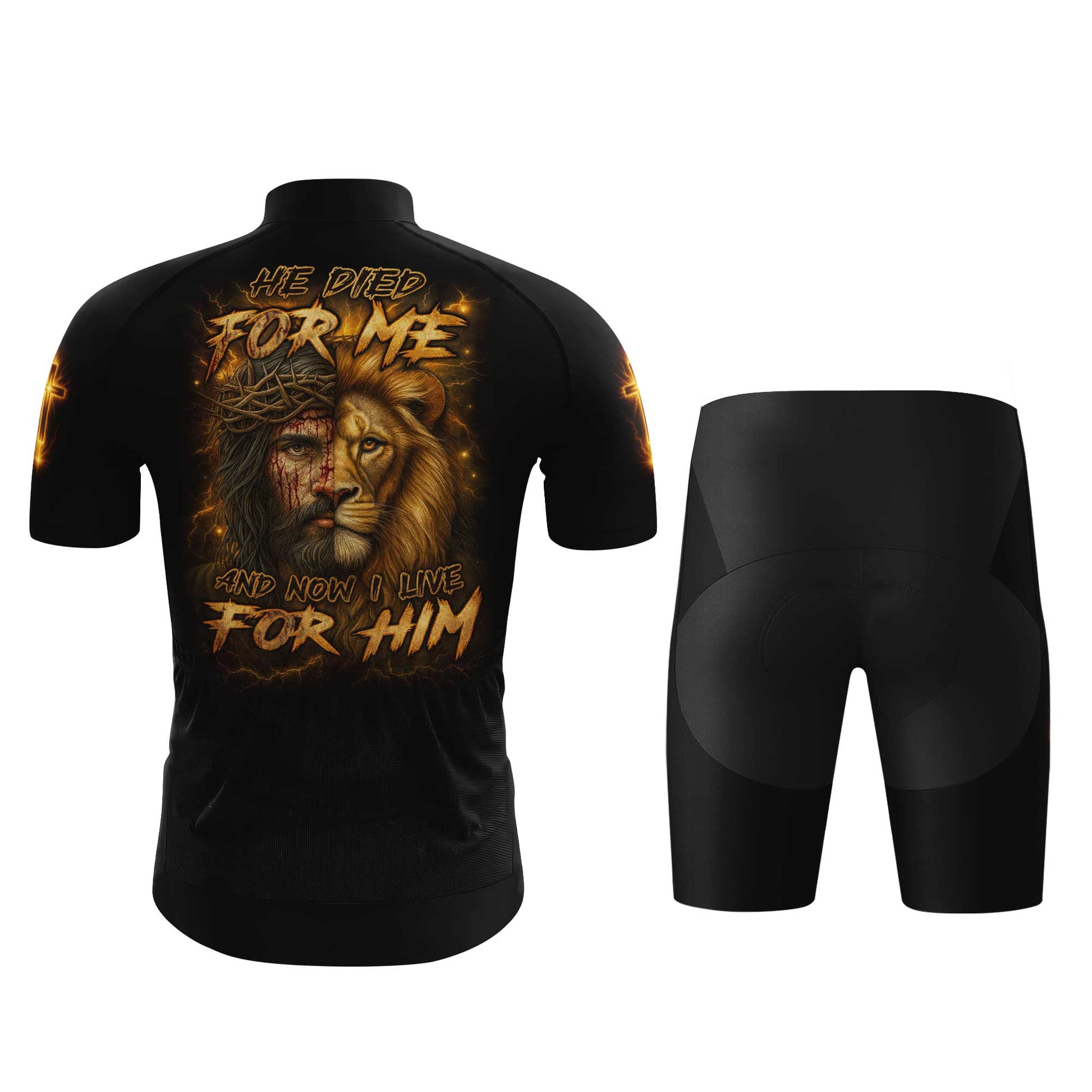 Jesus Lion Men's Cycling Jersey Set, Road Bike Cycling Kit for Men, Biking Outfit, Bicycle Suit, Team Racing Uniform