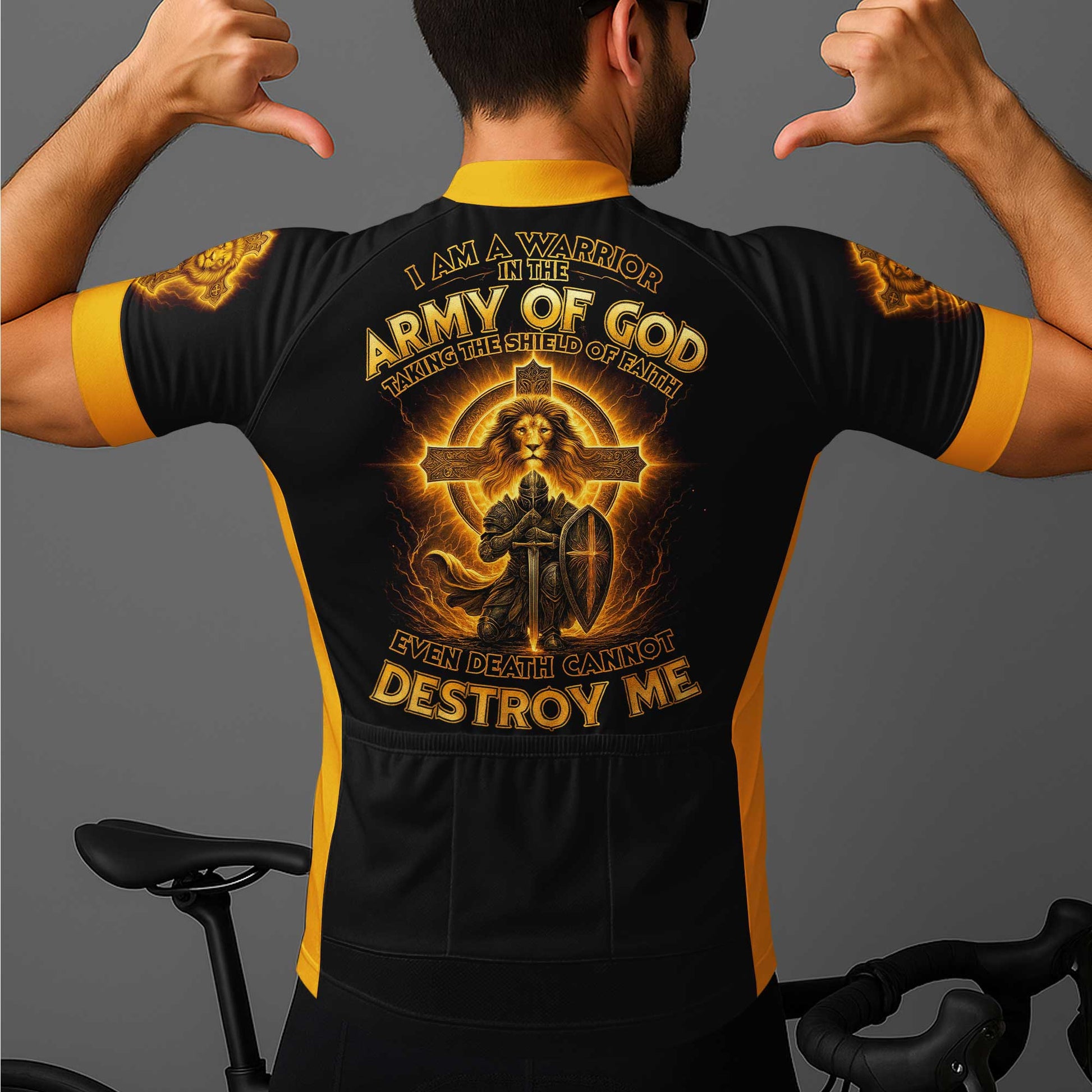 Army Of God Men's Cycling Jersey Set, Road Bike Cycling Kit for Men, Biking Outfit, Bicycle Suit, Team Racing Uniform