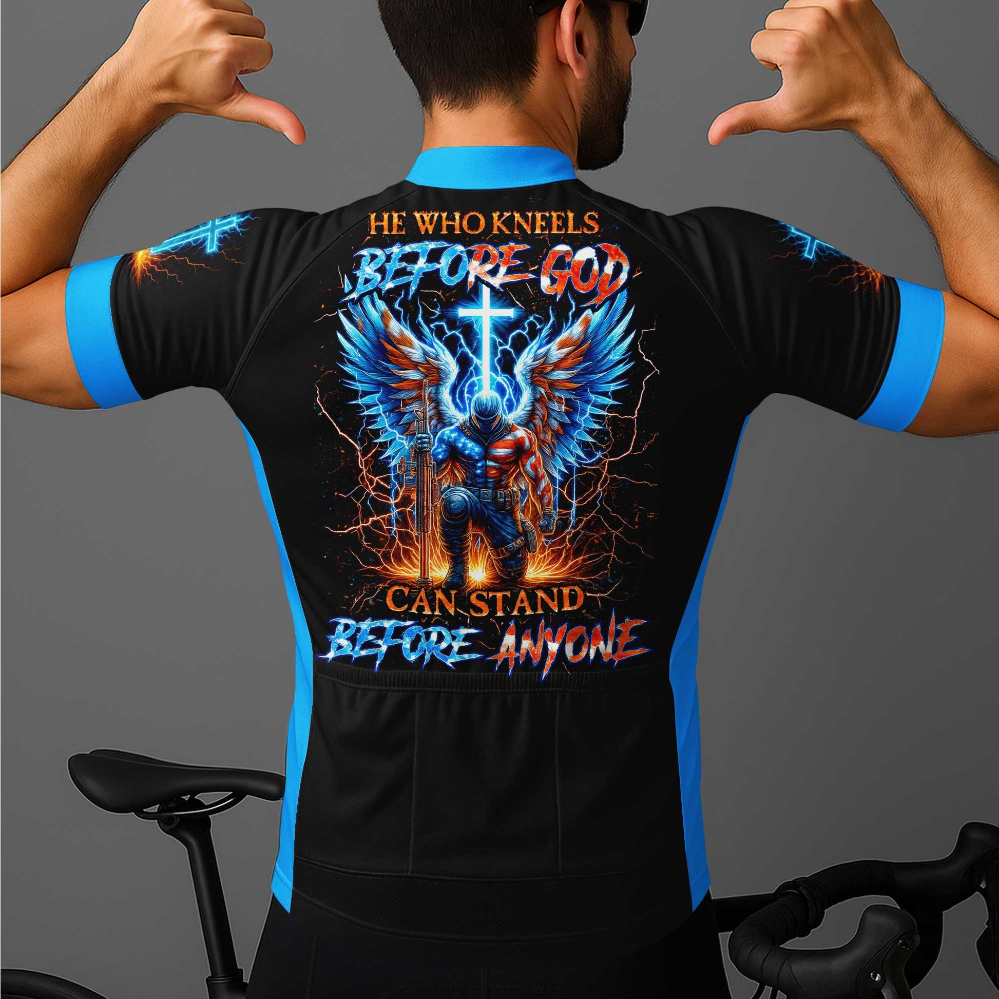He Who Kneels Before God Men's Cycling Jersey Set, Road Bike Cycling Kit for Men, Biking Outfit, Bicycle Suit, Team Racing Uniform
