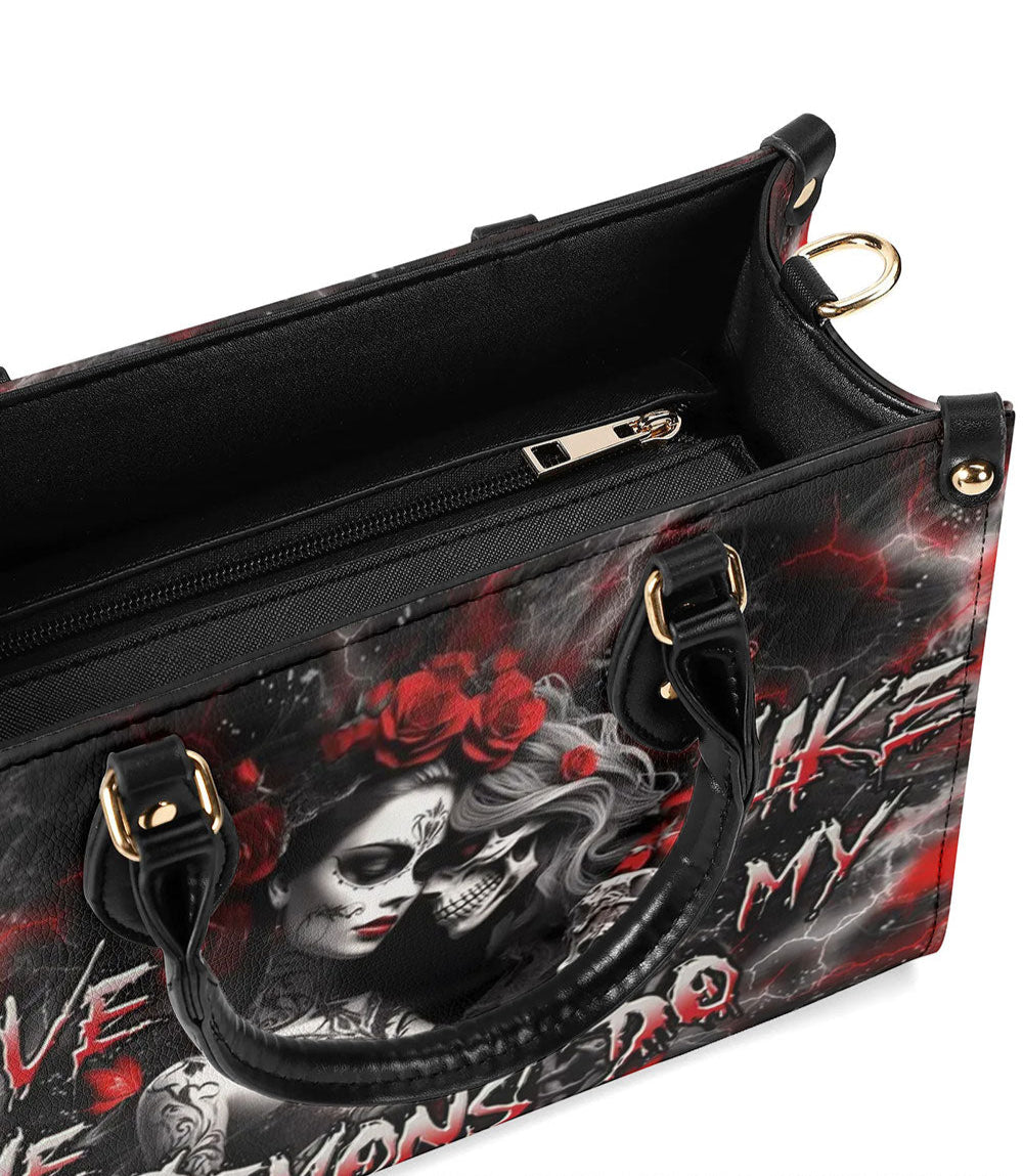 LOVE ME LIKE MY DEMONS DO LEATHER HANDBAG - YHDU0409244