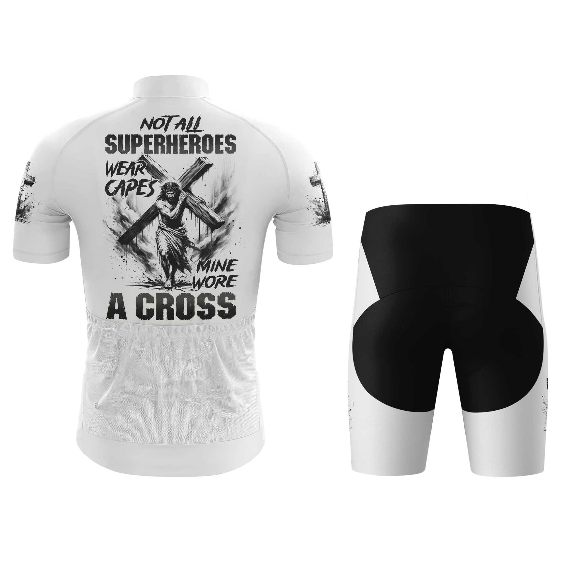 Jesus Cross Men's Cycling Jersey Set, Road Bike Cycling Kit for Men, Biking Outfit, Bicycle Suit, Team Racing Uniform