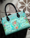 Smell The Sea Feel The Breeze Turtle Leather Handbag
