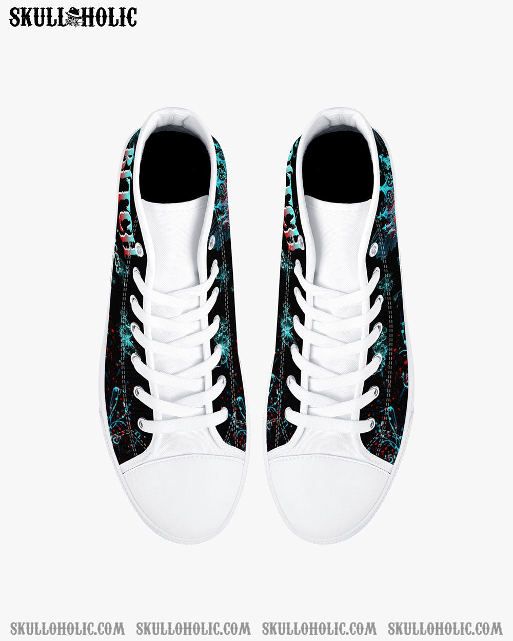 I'M THE F QUEEN SUGAR SKULL HIGH TOP CANVAS SHOES - TLTW0504239