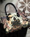 Halloween Castle Leather Handbag
