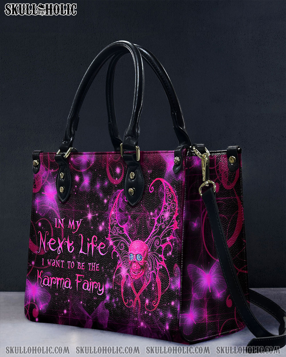 KARMA FAIRY SKULL LEATHER HANDBAG - YHLN2503242