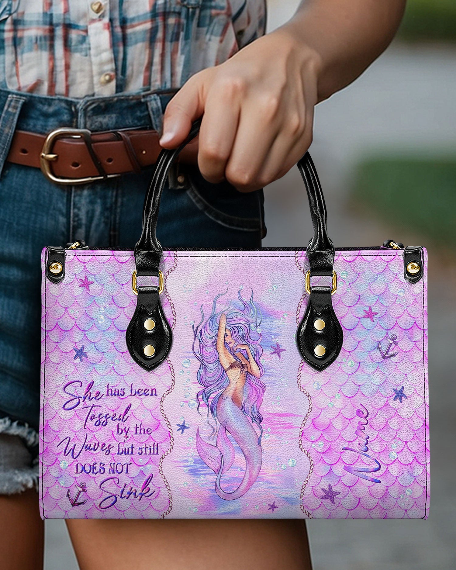 Bigcrowns SHE HAS BEEN TOSSED BY THE WAVES MERMAID LEATHER HANDBAG N2803241