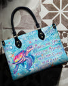Smell The Sea Feel The Breeze Turtle Leather Handbag