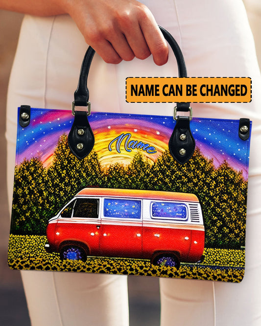 Colorful Camping Leather Handbag