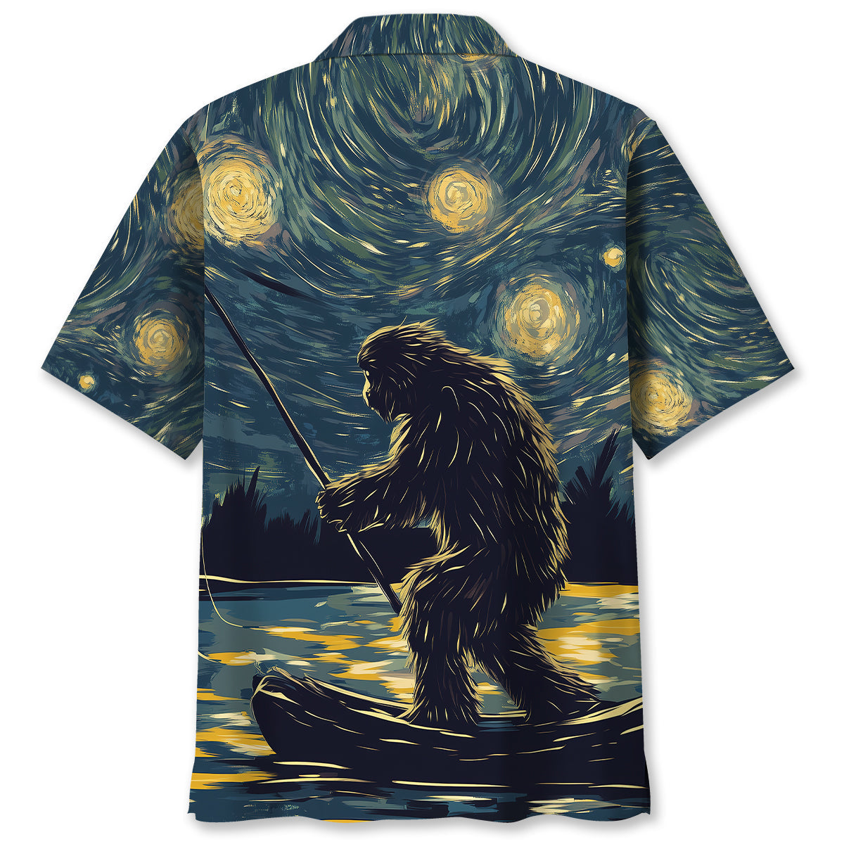 Bigfoot Starry Night Sasquatch Painting Art