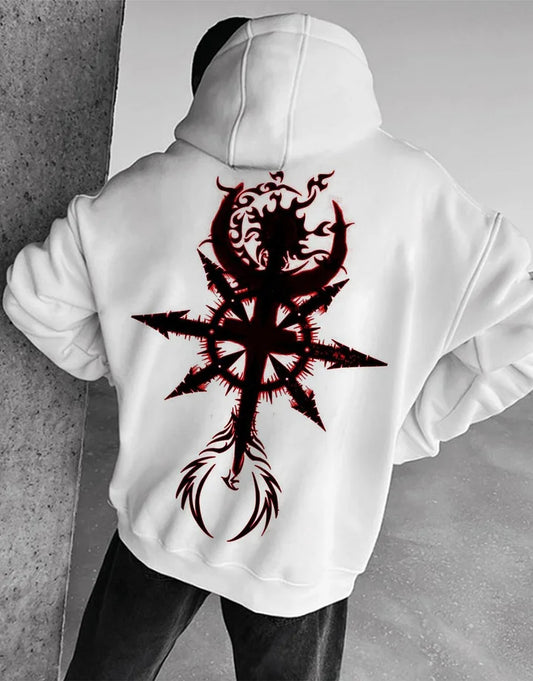 Evil Chaos Bloody Print Graphic Hoodie