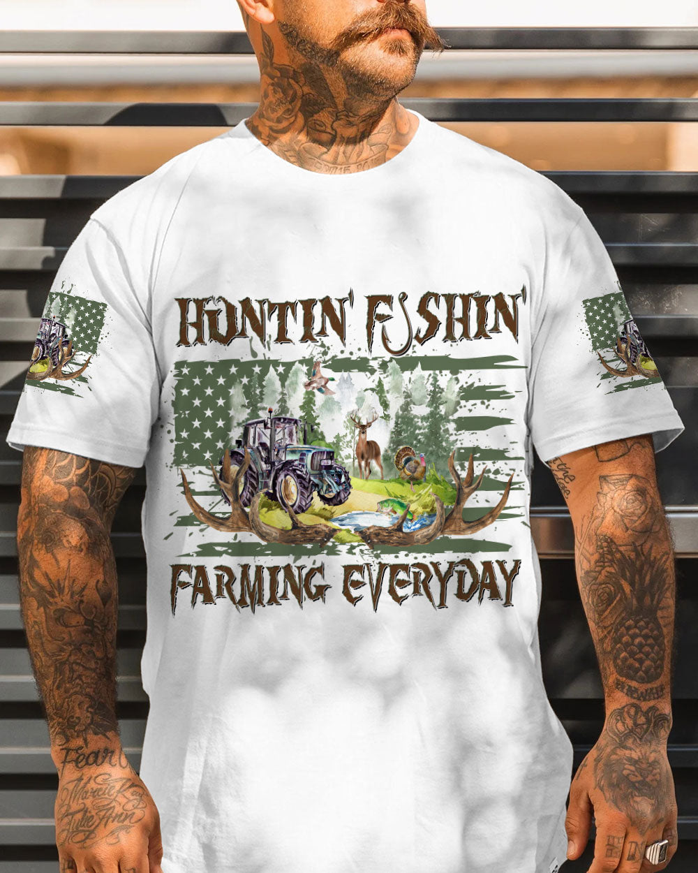 HUNTING FISHING FARMING EVERYDAY ALL OVER PRINT - YHDU0607231