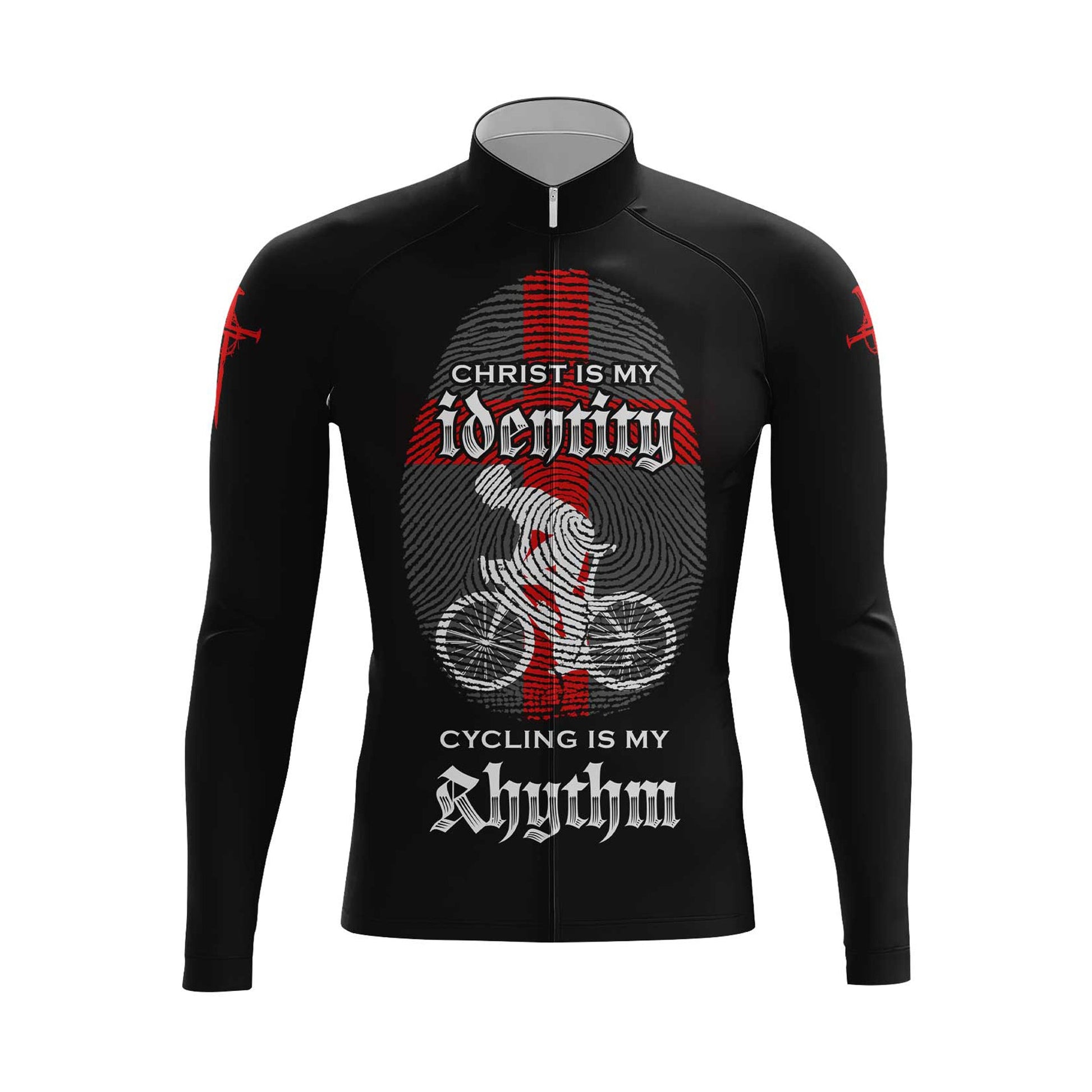 Christ Is My Identity Men's Cycling Jersey Set, Road Bike Cycling Kit for Men, Biking Outfit, Bicycle Suit, Team Racing Uniform