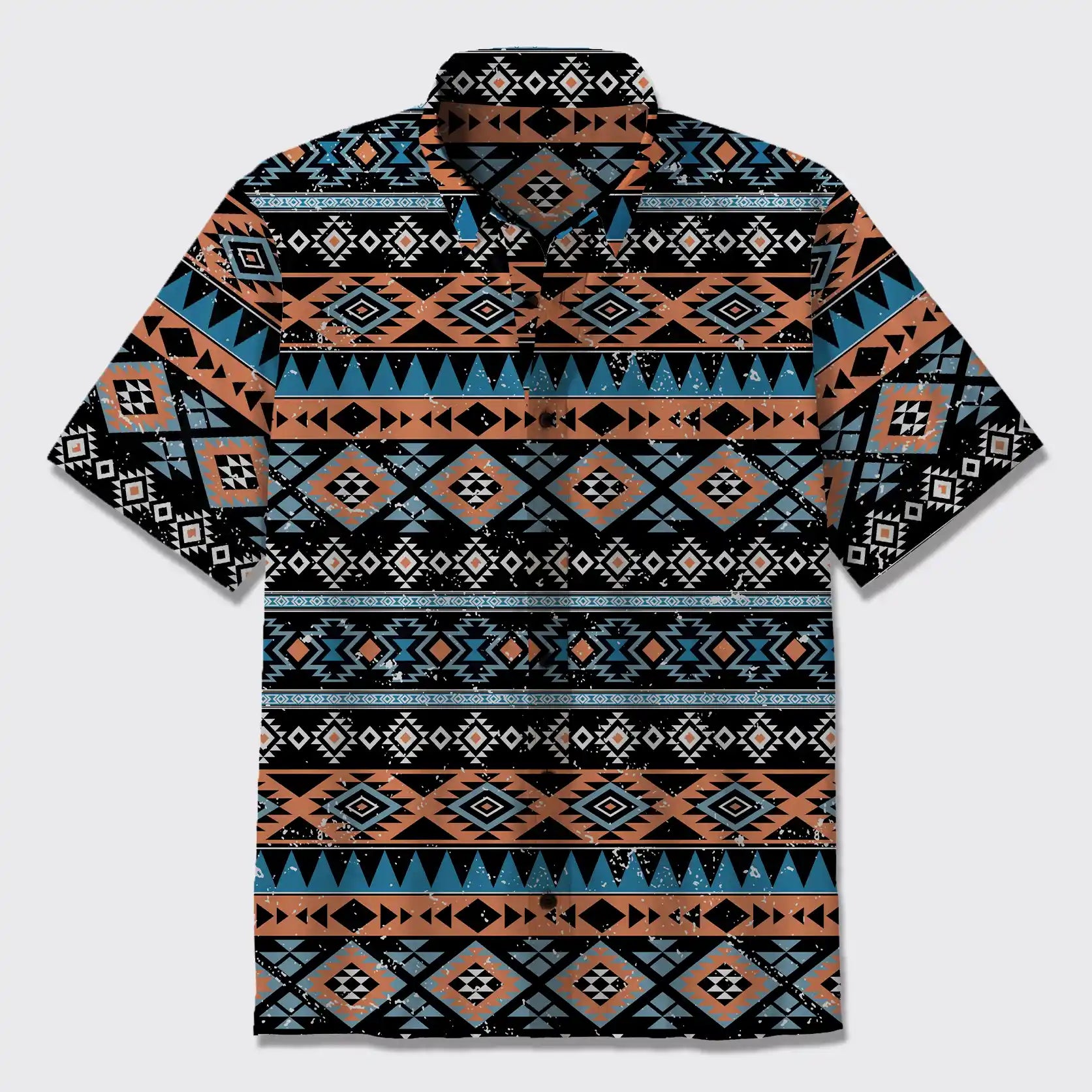 Aztec Tribal Art Colorful Button Up Shirts_1