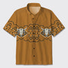 Aztec Native Cow Skull Button Up Shirts_1