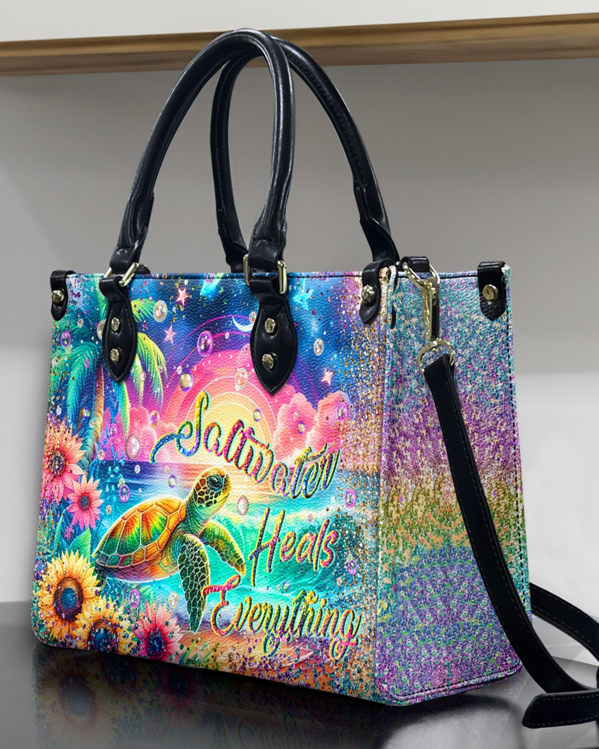 Bigcrowns SALTWATER HEALS EVERYTHING LEATHER HANDBAG N0107244