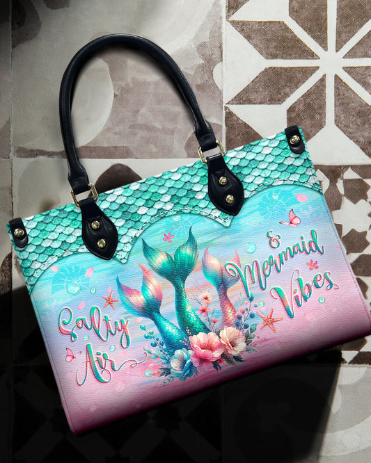 Salty Air And Mermaid Vibes Leather Handbag