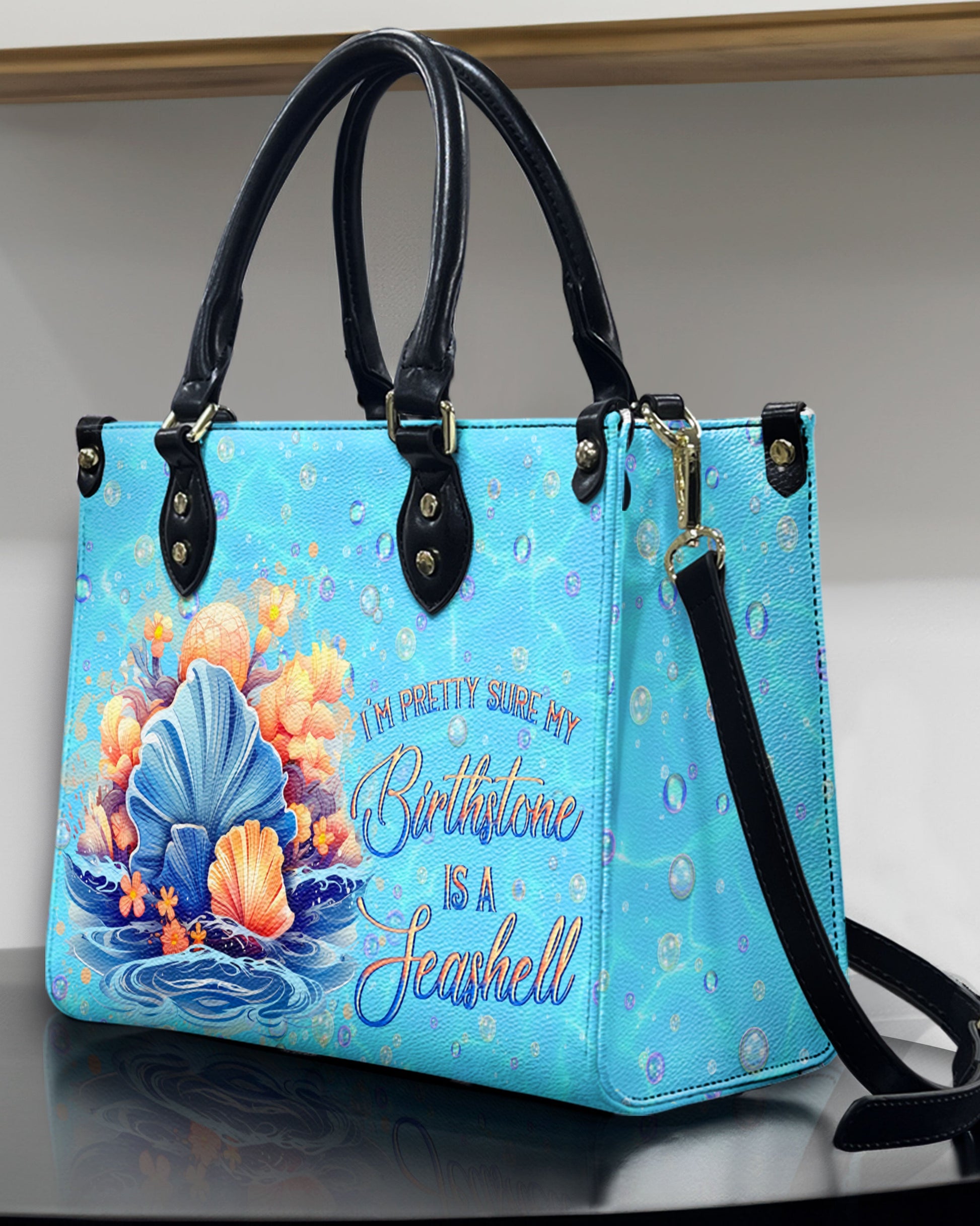 Bigcrowns I'M PRETTY SURE MY BIRTHSTONE LEATHER HANDBAG N2907243