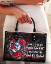DON'T TRY TO FIGURE ME OUT SKULL LADY LEATHER HANDBAG - TLTW0711245