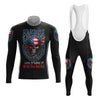 America Skull Men's Cycling Jersey Set, Road Bike Cycling Kit for Men, Biking Outfit, Bicycle Suit, Team Racing Uniform