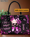 I DO WHAT I WANT SKULL ROSE LEATHER HANDBAG - YHLN3107244