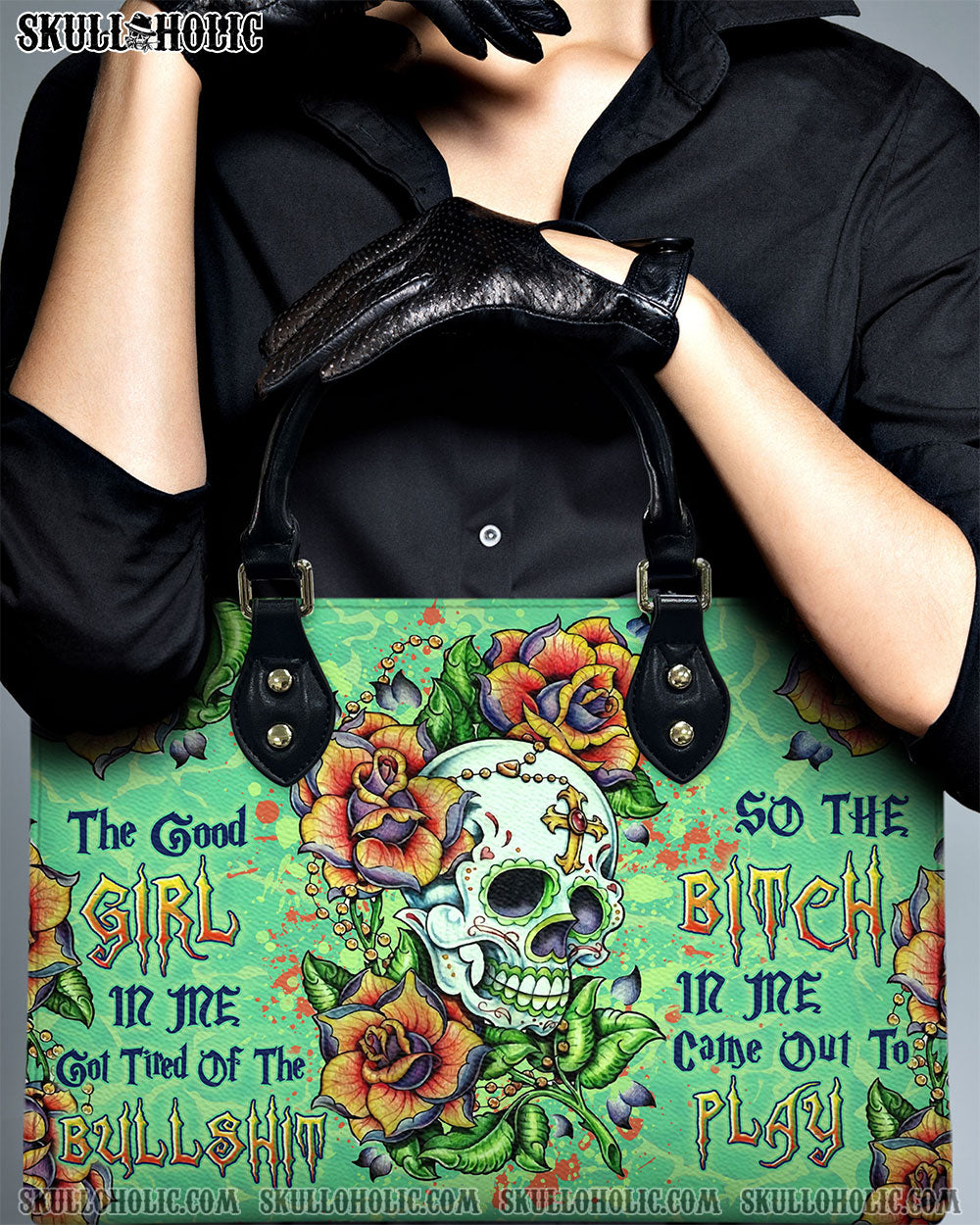 THE GOOD GIRL IN ME GOT TIRED LEATHER HANDBAG - YHLN3007244