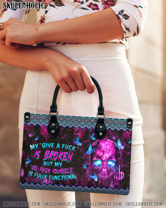 MY GIVE A F IS BROKEN LEATHER HANDBAG - YHHN2603243