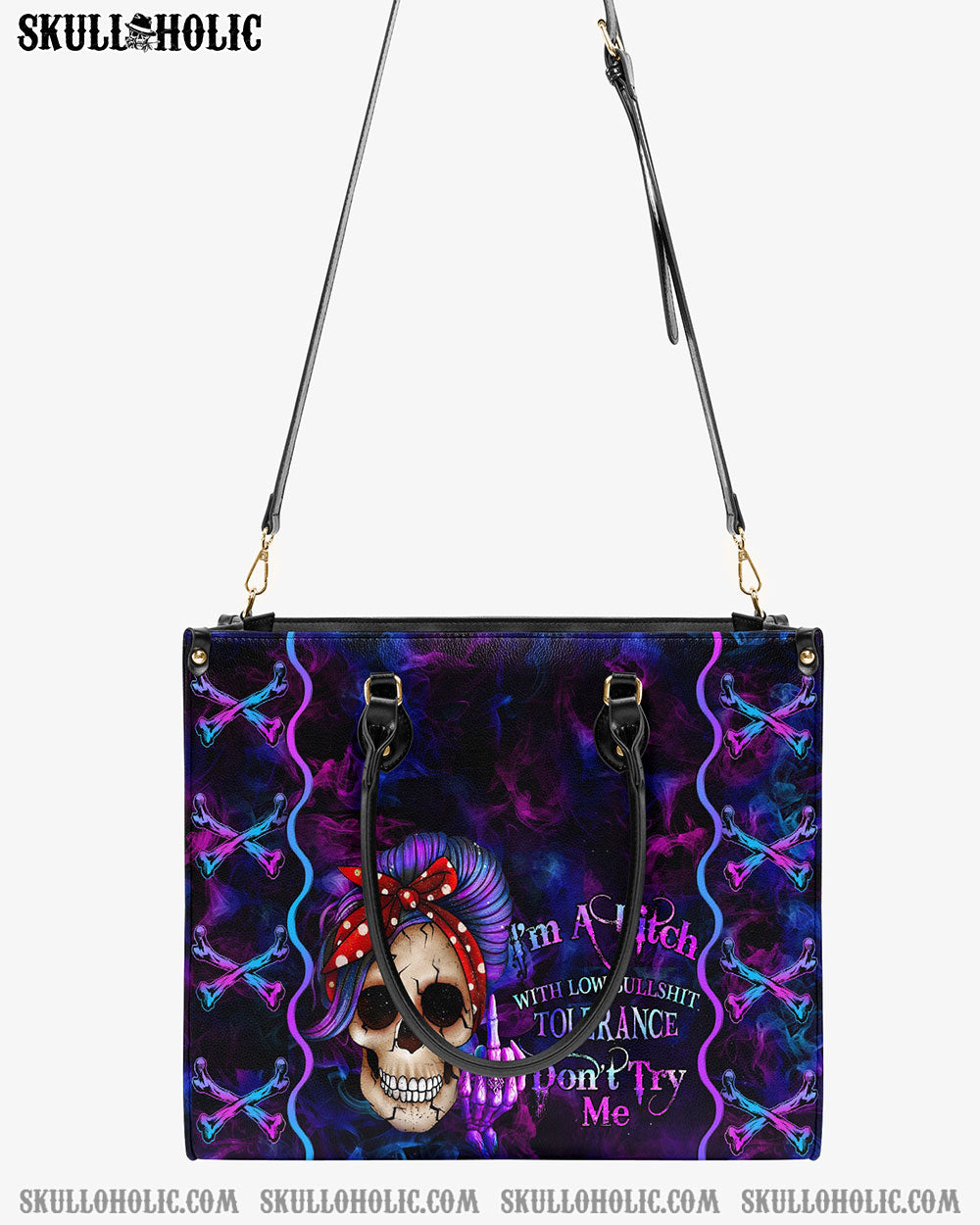 I'M A B DON'T TRY ME LEATHER HANDBAG - YHHN2703242